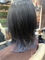 ヘアー クリエイト カルバリ(HAIR CREATE Calbari)&nbsp;レイヤーウルフ　ネイビーブルー