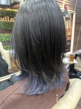 ヘアー クリエイト カルバリ(HAIR CREATE Calbari) レイヤーウルフ　ネイビーブルー