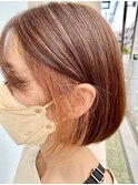20代３０代透明感抜群！インナーカラーオレンジベージュ