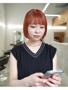 アペロ 柏(Apero) オレンジカラー/ブリーチボブ