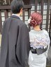 【着物レンタル/カップル】着物レンタル+女性ヘアセット+オプション付放題
