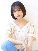 黒髪似合わせカットショートボブ