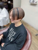 ハピネス 王寺店(Happiness)&nbsp;モードショート 刈り上げショート 中性 ローライト ミルクティー