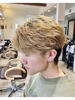 エイルヘアー トウカダイ(AYL hair toukadai)&nbsp;ブリーチ×パーマ　メンズ韓国スタイル　フェザーパーマ