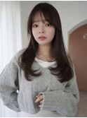 ANGELICA ピンクブラウン 顔まわりレイヤー 大人かわいい