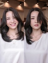 ヴィヴィッド オモテサンドウ(ViViD omotesando)&nbsp;【扱いやすい】前髪なしミディアムレイヤー/オリーブグレージュ