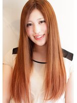 ヘアーデザイン リント(hair design Rinto)&nbsp;ピンクグラデーションカラー×センターパートグラマラスロング