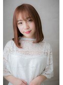 大人可愛いベイビーピンク前下がりワンカールY上尾10代20代30代