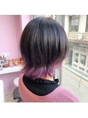 【Ｍｅｒｃｉ】ショートボブ☆ダークラベンダー×裾カラー