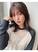 アッシュベージュ×インナーホワイトベージュミディアム