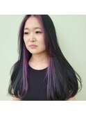 フェイスフレーミング/ラベンダーカラー/斜めバング20代30代40代