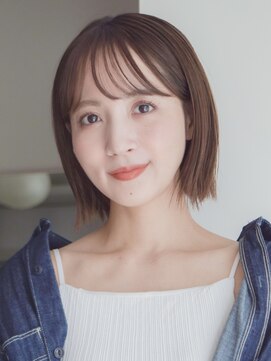 ガーデンヨコハマエスト(GARDEN YOKOHAMA est) イメチェン 外ハネボブ 切りっぱなし 美髪 ベージュカラー