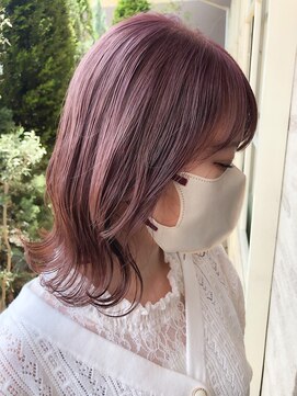 セットアップ 岡山北長瀬店(SET-UP) ホワイトピンク ピンクベージュ ダブルカラー ケアブリーチ