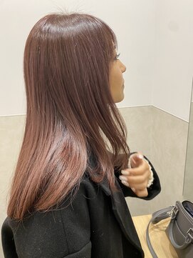 サロウィン 那覇店(SALOWIN) ピンクブラウンピンクベージュくすみピンクブリーチなしカラー