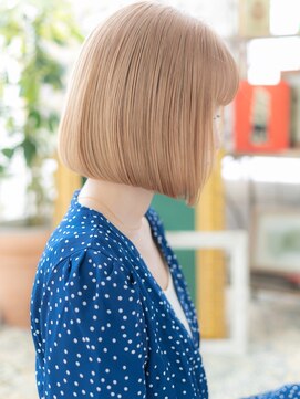 カバーヘア イヴ 戸頭店(COVER HAIR EVE) ★外国人風ハイトーンカラー切りっぱなしボブ10代20代30代★10