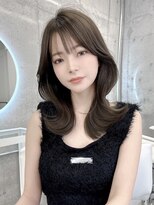 スタイリング簡単ナチュラルくびれミディアムオリーブグレージュ