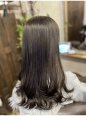 40代xセミロングxブラウン