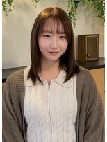 ココロヘアー 住吉店(Cocolo hair)&nbsp;グロスベージュブラウン×シースルーバング×PRトリートメント