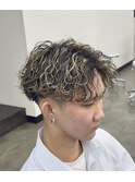 波巻きパーマハイライトカラーツイストスパイラルブリーチ