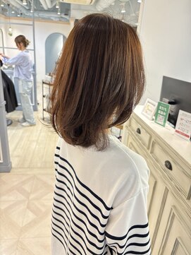 シェノン 赤羽店(CHAINON) ワンカールミディアムボブ赤み無しブラウン艶カラーイルミナ