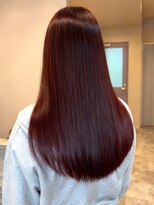 フラワーズ(Flowers)&nbsp;チェリーピンク ロングストレート 髪質改善トリートメント 艶