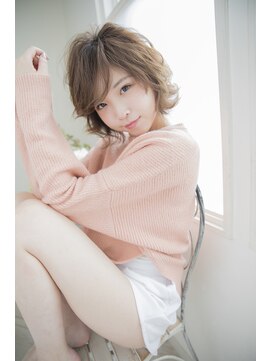 シャイン ヘア ブレンド 二子玉川(Shine hair blend) 【二子玉川】丸みショート無造作カールボブディイルミナカラー51