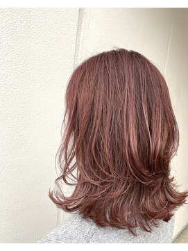 トリート 南行徳本店(TREAT) 極細ハイライト×淡色カシス［毛先パーマ.ことりベージュ］
