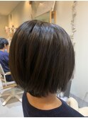 【大人可愛い】小顔ボブ丸みショート扱いやすい艶ボブ