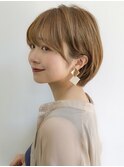 【銀座◇成田】ココアベージュくびれショート大人可愛い丸みボブ