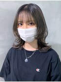 オリーブベージュウルフ_グレージュカラーボブウルフ_ba419331