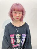 さくら色のボブ メガネとのリンクが可愛かった