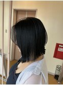 ブルーブラック 切りっぱなしボブ
