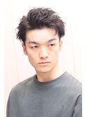 爽やかマットショート☆ビジネス刈り上げツーブロックブラック