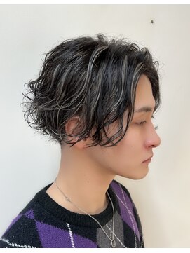 ルーム(Room) メンズハイライト/メッシュ/メンズパーマミディアム/ハイライト