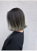 大人ショート×白髪ぼかし大人ハイライト