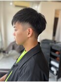 MEN'S HAIRベリーショートダークアッシュマッシュパーマ