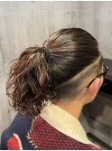 マガジンパーマ×メッシュカラー×ポニーテール