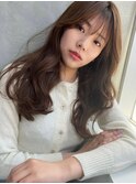 韓国風 レイヤーくびれセミロング