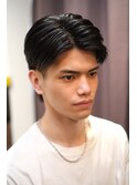 【新富町】メンズビジネススタイルツーブロックナチュラル