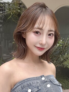 サンド 大阪梅田(sand) シースルーバングレイヤー黒髪/ココアベージュ/オリーブグレー/