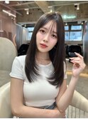 フェミニンロング×縮毛矯正髪質改善顔周りレイヤーカット[大宮