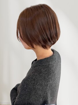 ヘアーメイク グロー(hair make grow) ショートボブ ブラウンカラー 30代 顔周りカット 小顔カット