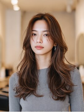 クレビアテン(CreBiA ten_) レイヤーカット/くびれ/透明感/ナチュラルブラウン