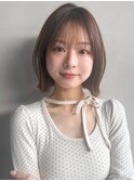 ダークブルーミルクティーブロンドワンホンレイヤー外ハネボブa