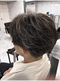[嶋貫千颯]フェザーパーマ、ハイライトカラー