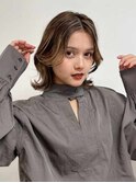 韓国クビレレイヤーフェミニン前髪なし