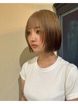 グッドフェローズ キタホリエ(GoodFellas kitahorie)&nbsp;透明感抜群！ハイトーンベージュボブレイヤーブリーチ艶感