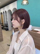 アース 熊本嘉島店(HAIR&MAKE EARTH)&nbsp;ワインレッドカラーとショートボブ