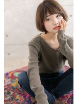 ミック ヘアアンドメイク アップ 駒込店(miq Hair&Make up) 斜めバング×前下がりで小顔*大人かわいいナチュラルボブ