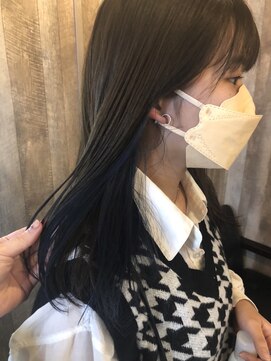 アルム(hair salon Alum) 『 濃いめネイビーインナーカラー☆　黒髪でもおしゃれに！』